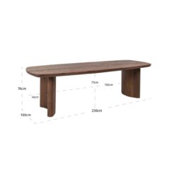 Eettafel Baldwin spicebrown 230