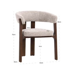Eetkamerstoel Contigo mocca fancy