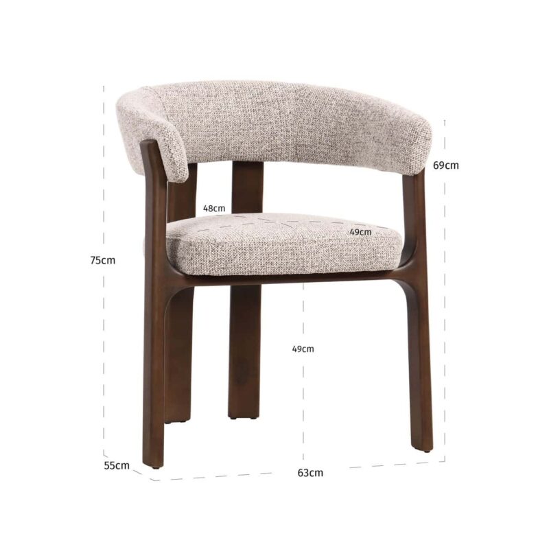 Eetkamerstoel Contigo mocca fancy