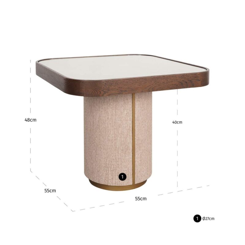 Bijzettafel Willox brown including glass