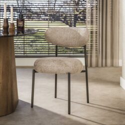 Eetkamerstoel Round in zachte boucle