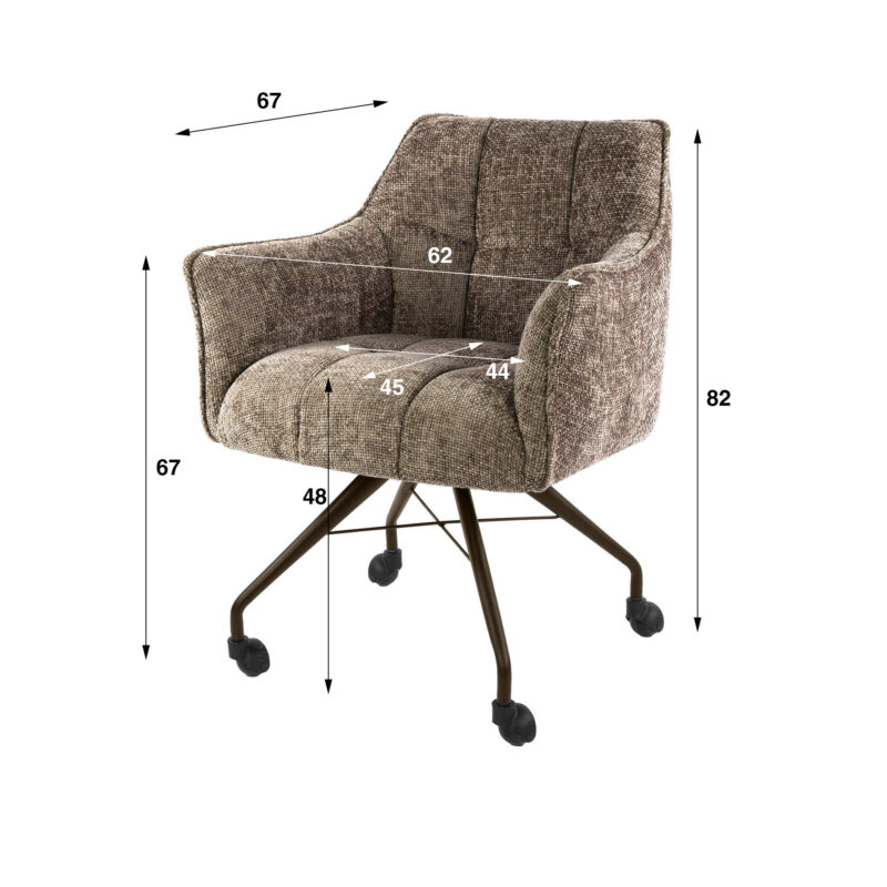 Armstoel Raster Hoven champagne-bruin