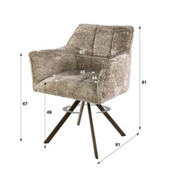 Armstoel Raster Alura zand-bruin