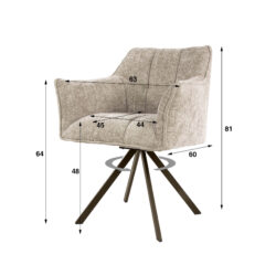 Armstoel Raster Hoven zand-bruin