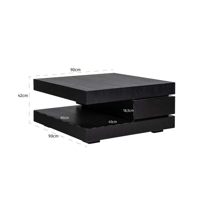 Salontafel Oakura black 90×90