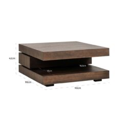 Salontafel Oakura brown met drankjes en snacks