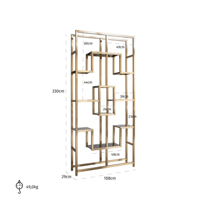 Wandkast Magnus brushed gold