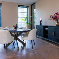 Eetkamerstoel Alicia FR white chenille fire retardant