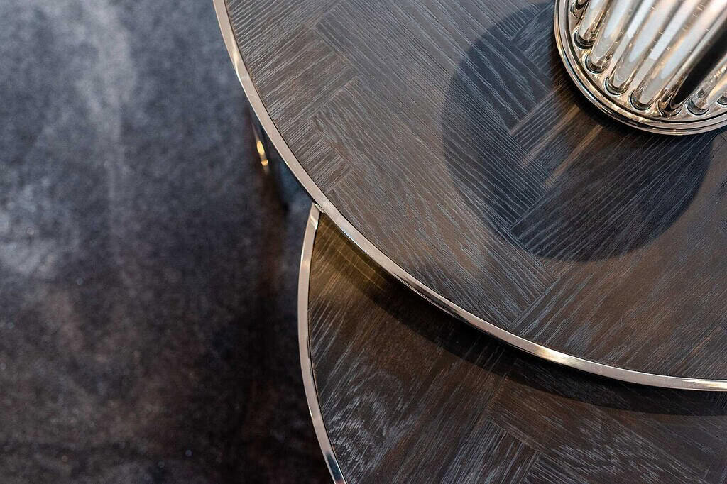 Salontafel Blackbone Silver black rustic (Set of 2), van Richmond Interiors, detailfoto 2