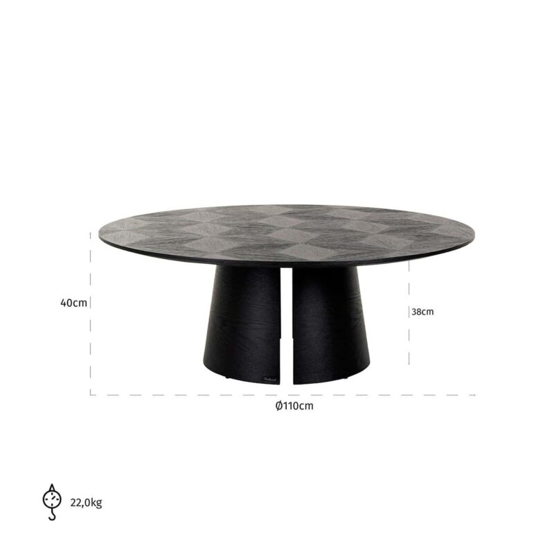 Salontafel Blax black 110Ø