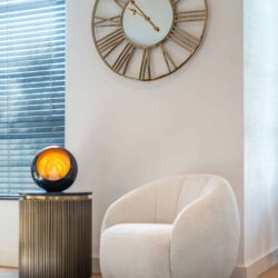 Zwart marmeren blad op bijzettafel Ironville 50Ø