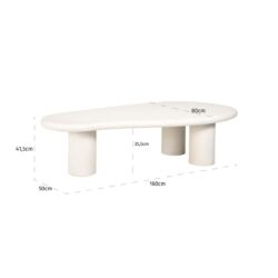 Salontafel Bloomstone white 160×80