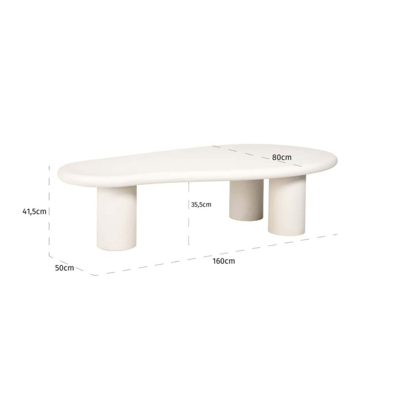 Salontafel Bloomstone white 160×80