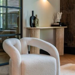 Lounge stoel Dana white furry