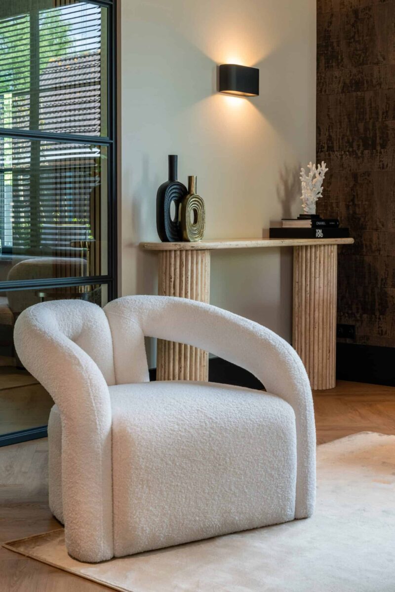 Lounge stoel Dana white furry