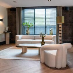 Lounge stoel Dana white furry