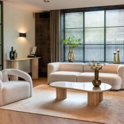 Lounge stoel Dana white furry