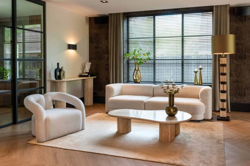 Lounge stoel Dana white furry