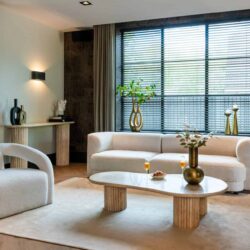 Lounge stoel Dana white furry