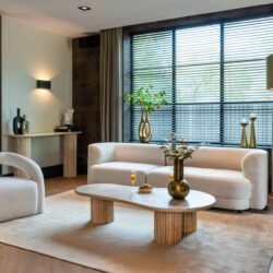 Lounge stoel Dana white furry