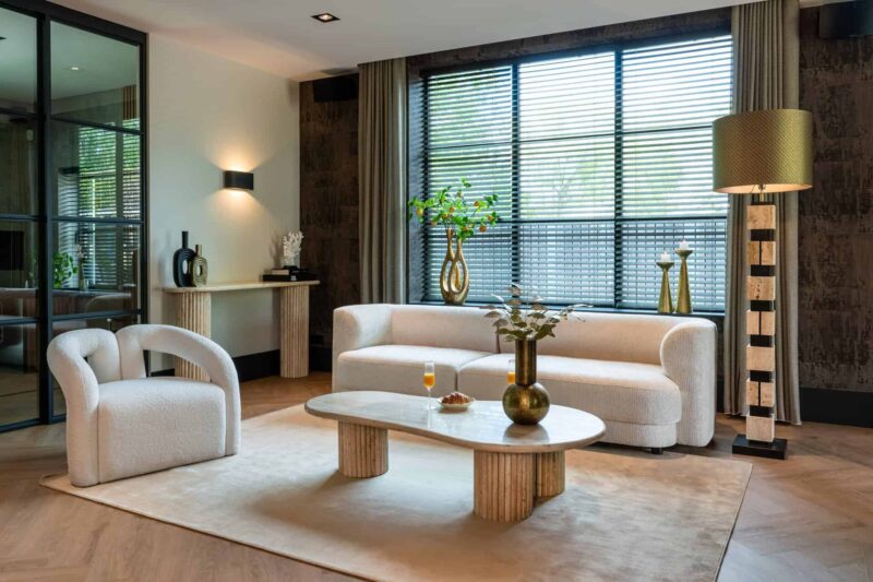 Lounge stoel Dana white furry