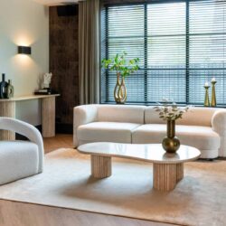 Lounge stoel Dana white furry