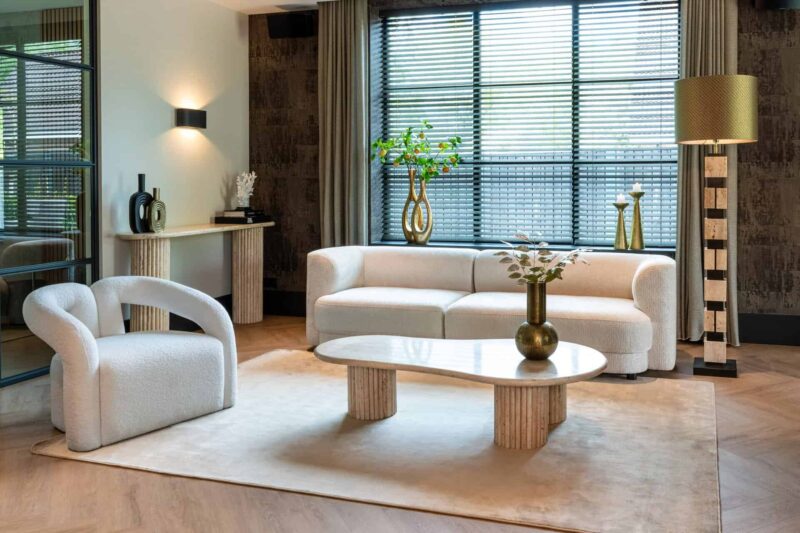 Lounge stoel Dana white furry