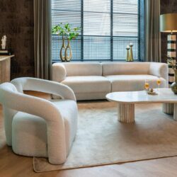 Lounge stoel Dana white furry