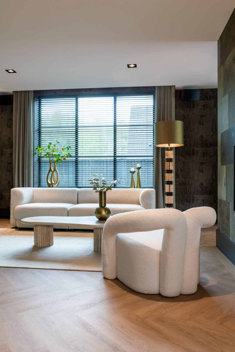 Lounge stoel Dana white furry