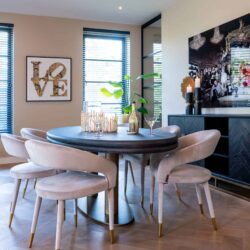 Eetkamerstoel Gia khaki velvet fire retardant