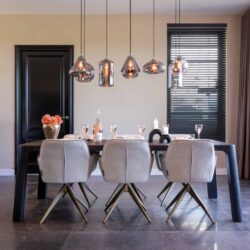 Eetkamerstoel Aline FR white chenille swivel fire retardant