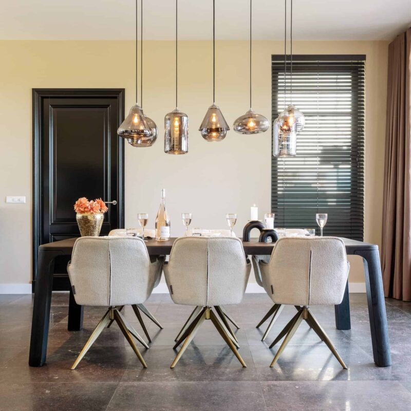 Eetkamerstoel Aline FR white chenille swivel fire retardant