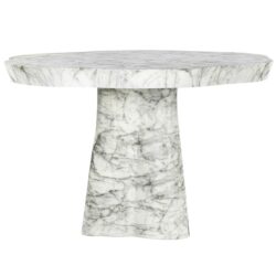 Outdoor eettafel Rockyard white marble look 140Ø