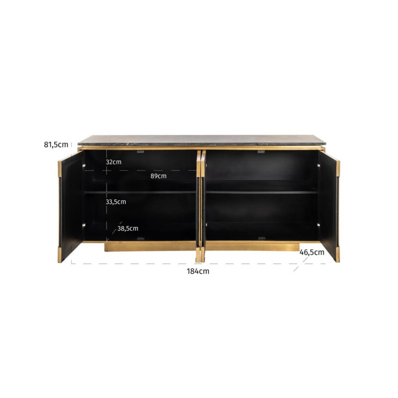 Dressoir Finsbury black/gold