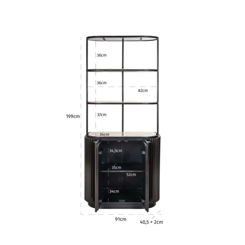 Opbergkast Hampton dark brown