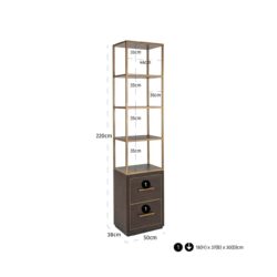 Wandkast Carter brown small 2-drawers