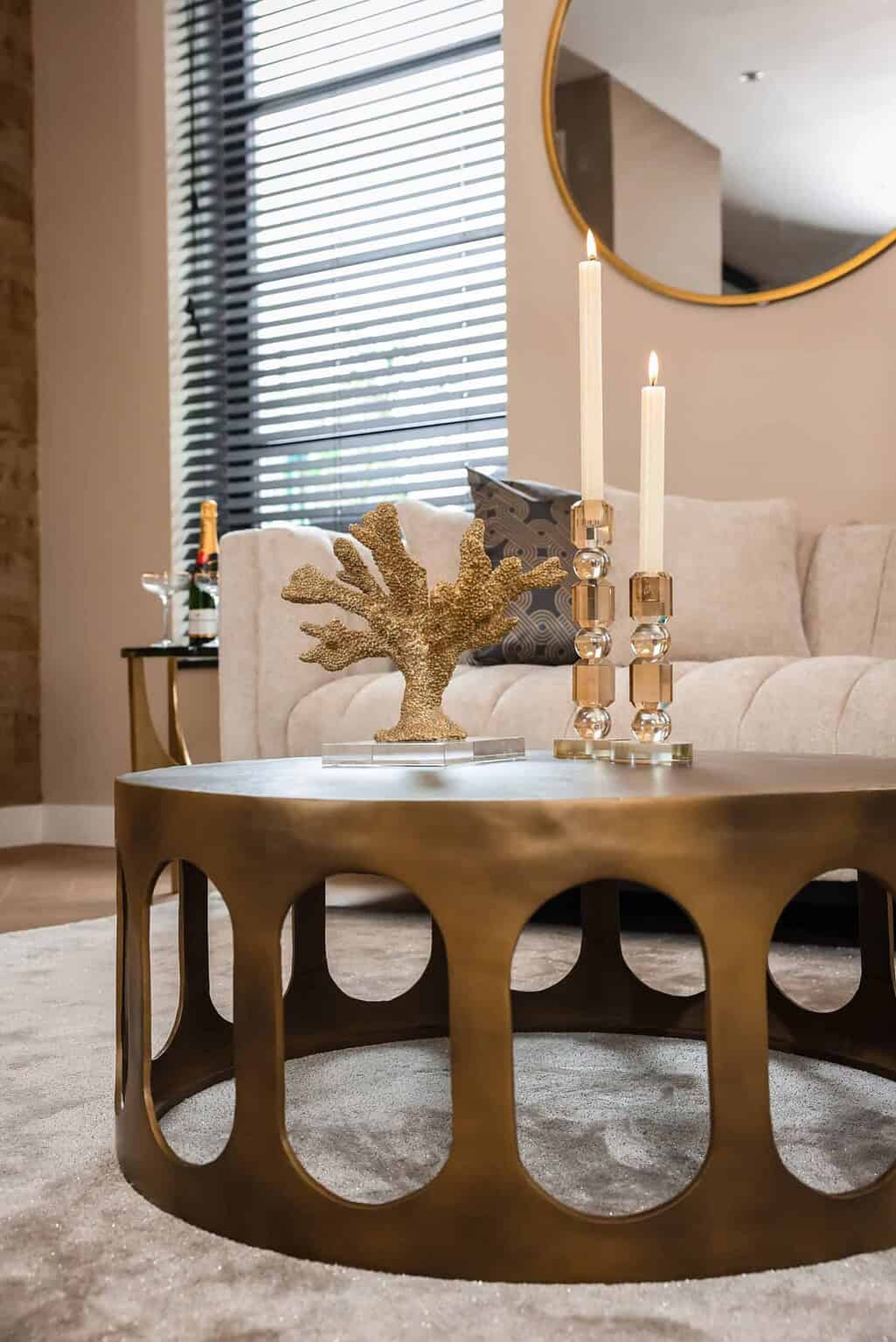 Salontafel Du Pont brushed gold