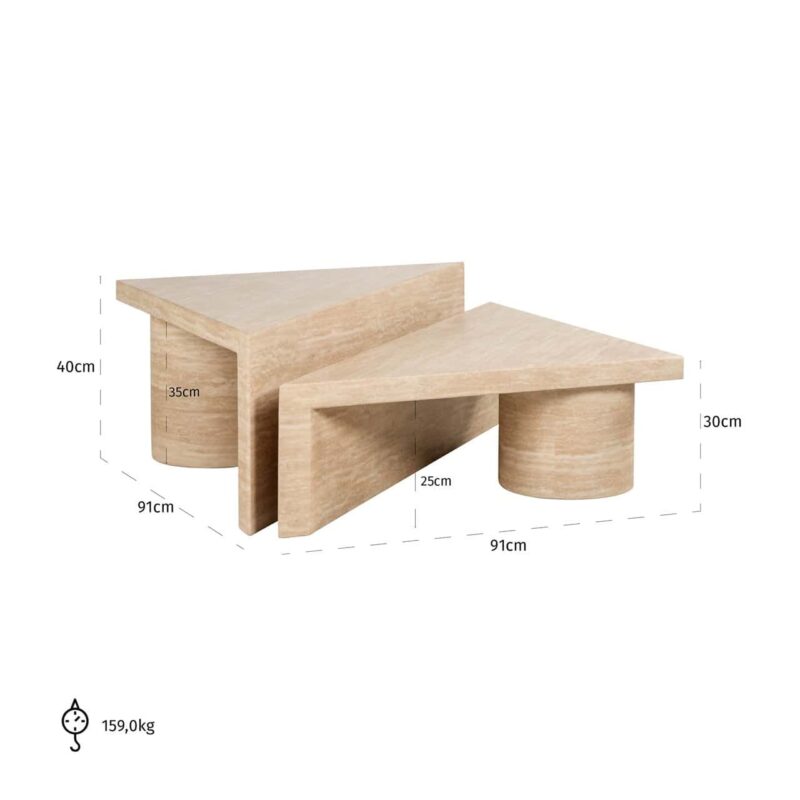 Salontafel Fictus beige (Set of 2)