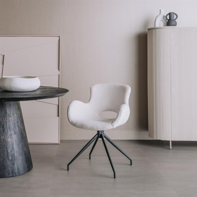 Campo Armstoel - fabric Teddy MJ81 White (draaibaar)