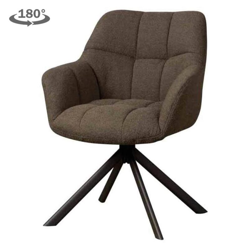 Detail van de armleuning van de Alba armstoel Alpine dark brown 18