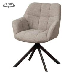 Alba armstoel met landelijk modern design in grijs, gemaakt van stalen frame