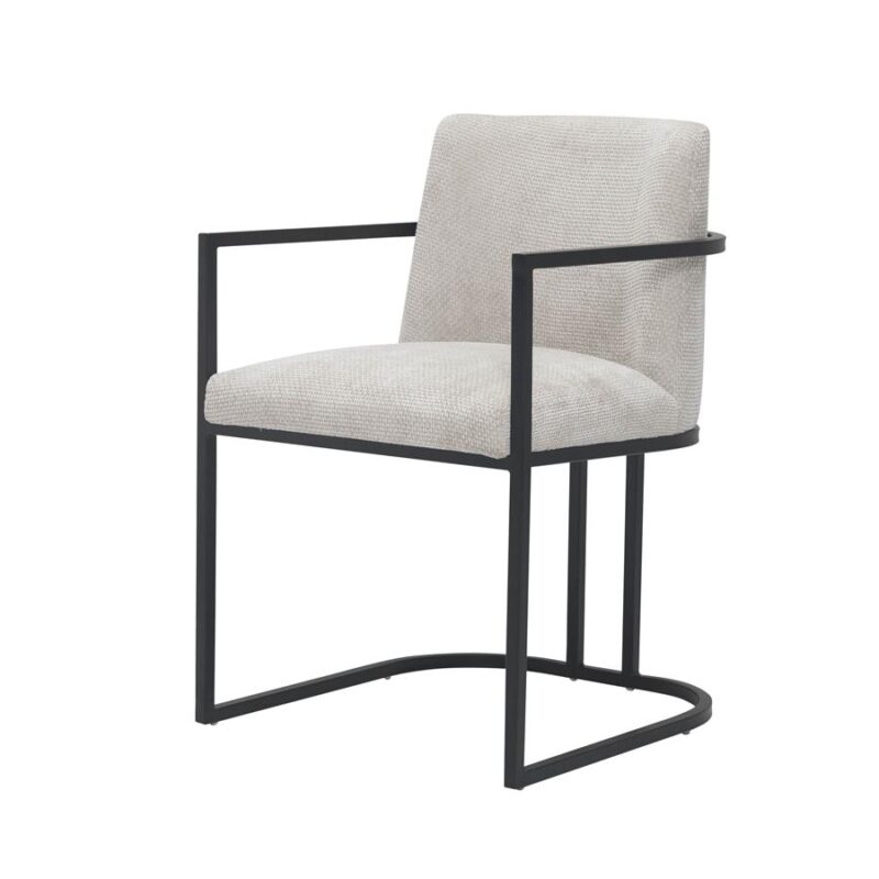 Detail van de armleuning van de Archi armstoel in creamkleur