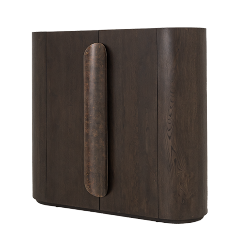 Allure opbergkast in interieur met donkerbruine kleur en hotelchique stijl