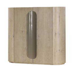 Detail van deuren van Allure opbergkast white wash 150 cm