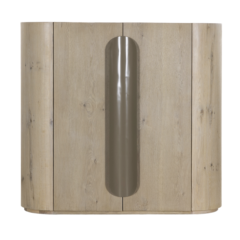 Textuur van Oak veneer van Allure opbergkast white wash 150 cm