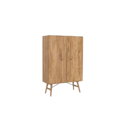 Detail van de Aura opbergkast naturel 100 cm, textuur van het acacia hout