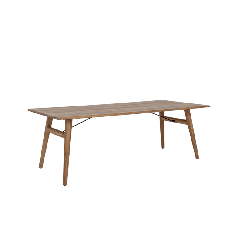 Detail van Aura eetkamertafel naturel, acacia hout, landelijk modern stijl