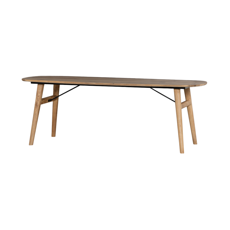 Aura eetkamertafel deens ovaal detail natuurlijk hout