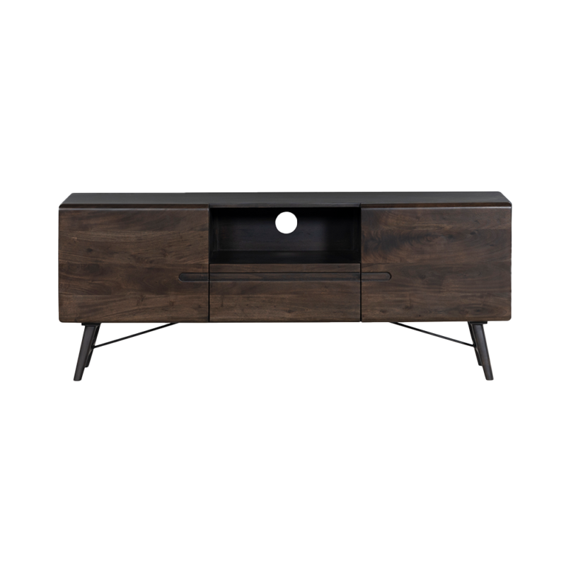 Aura TV-meubel espresso in een interieur, landelijk modern stijl