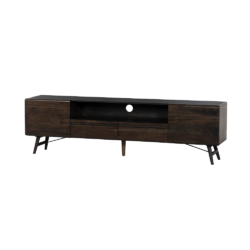 Detaillering van de espresso kleur op het Aura TV-meubel